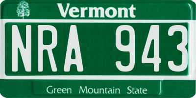 VT license plate NRA943