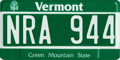VT license plate NRA944