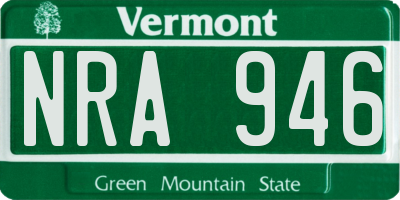 VT license plate NRA946