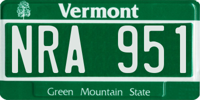 VT license plate NRA951