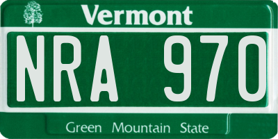VT license plate NRA970