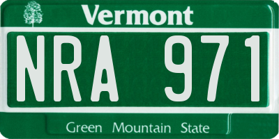 VT license plate NRA971