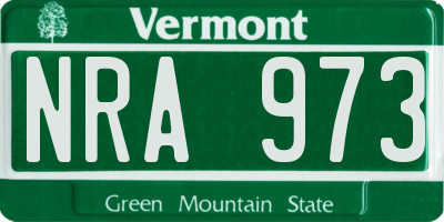 VT license plate NRA973