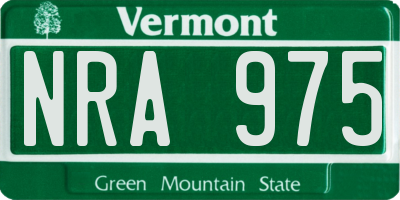 VT license plate NRA975
