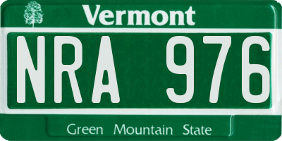 VT license plate NRA976