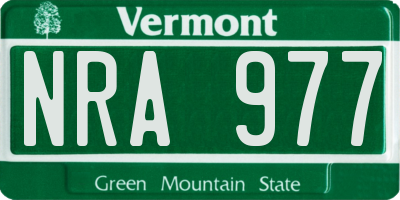 VT license plate NRA977