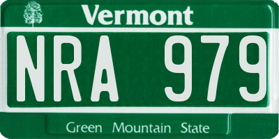 VT license plate NRA979