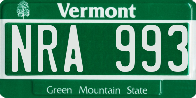 VT license plate NRA993