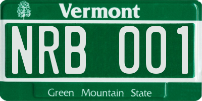 VT license plate NRB001