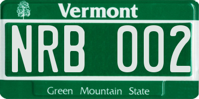 VT license plate NRB002