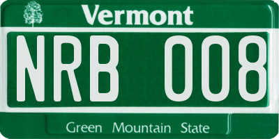VT license plate NRB008