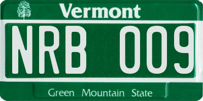 VT license plate NRB009
