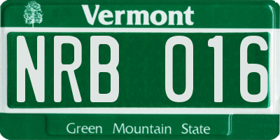 VT license plate NRB016