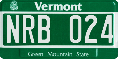 VT license plate NRB024