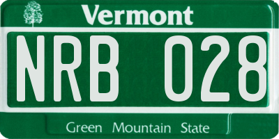 VT license plate NRB028