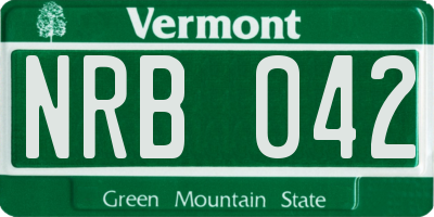 VT license plate NRB042