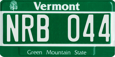 VT license plate NRB044