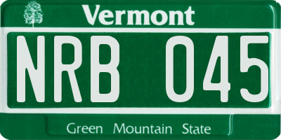 VT license plate NRB045
