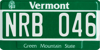 VT license plate NRB046