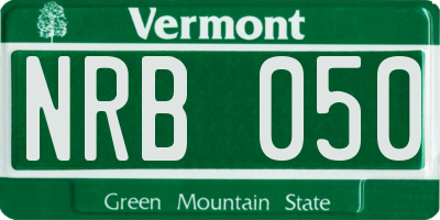 VT license plate NRB050