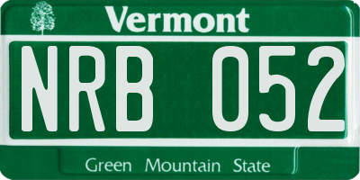 VT license plate NRB052