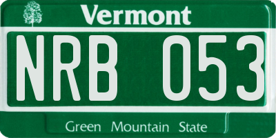 VT license plate NRB053