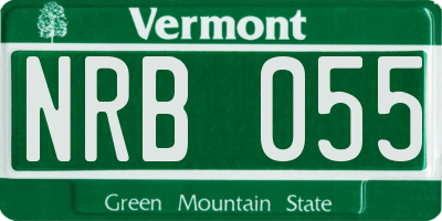 VT license plate NRB055