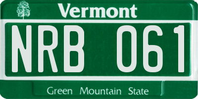VT license plate NRB061