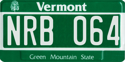 VT license plate NRB064