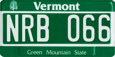 VT license plate NRB066