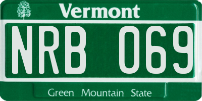 VT license plate NRB069