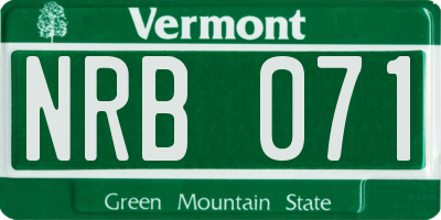VT license plate NRB071