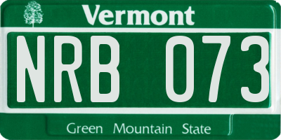 VT license plate NRB073
