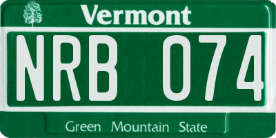 VT license plate NRB074