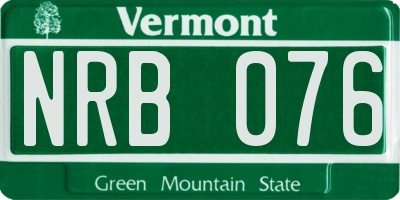 VT license plate NRB076