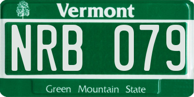 VT license plate NRB079