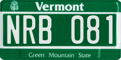 VT license plate NRB081