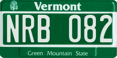 VT license plate NRB082