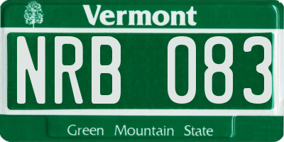 VT license plate NRB083