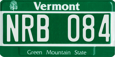 VT license plate NRB084