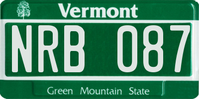 VT license plate NRB087