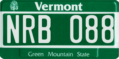 VT license plate NRB088