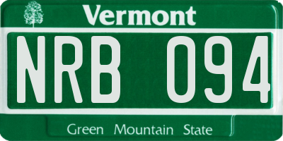 VT license plate NRB094
