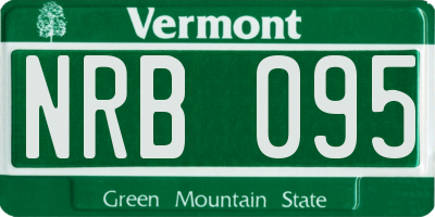VT license plate NRB095