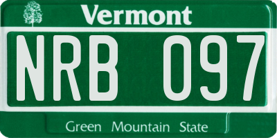 VT license plate NRB097
