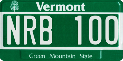 VT license plate NRB100