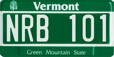 VT license plate NRB101
