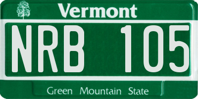 VT license plate NRB105
