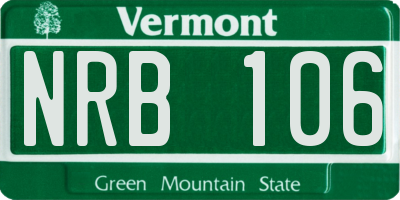 VT license plate NRB106