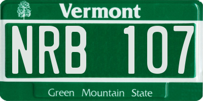 VT license plate NRB107